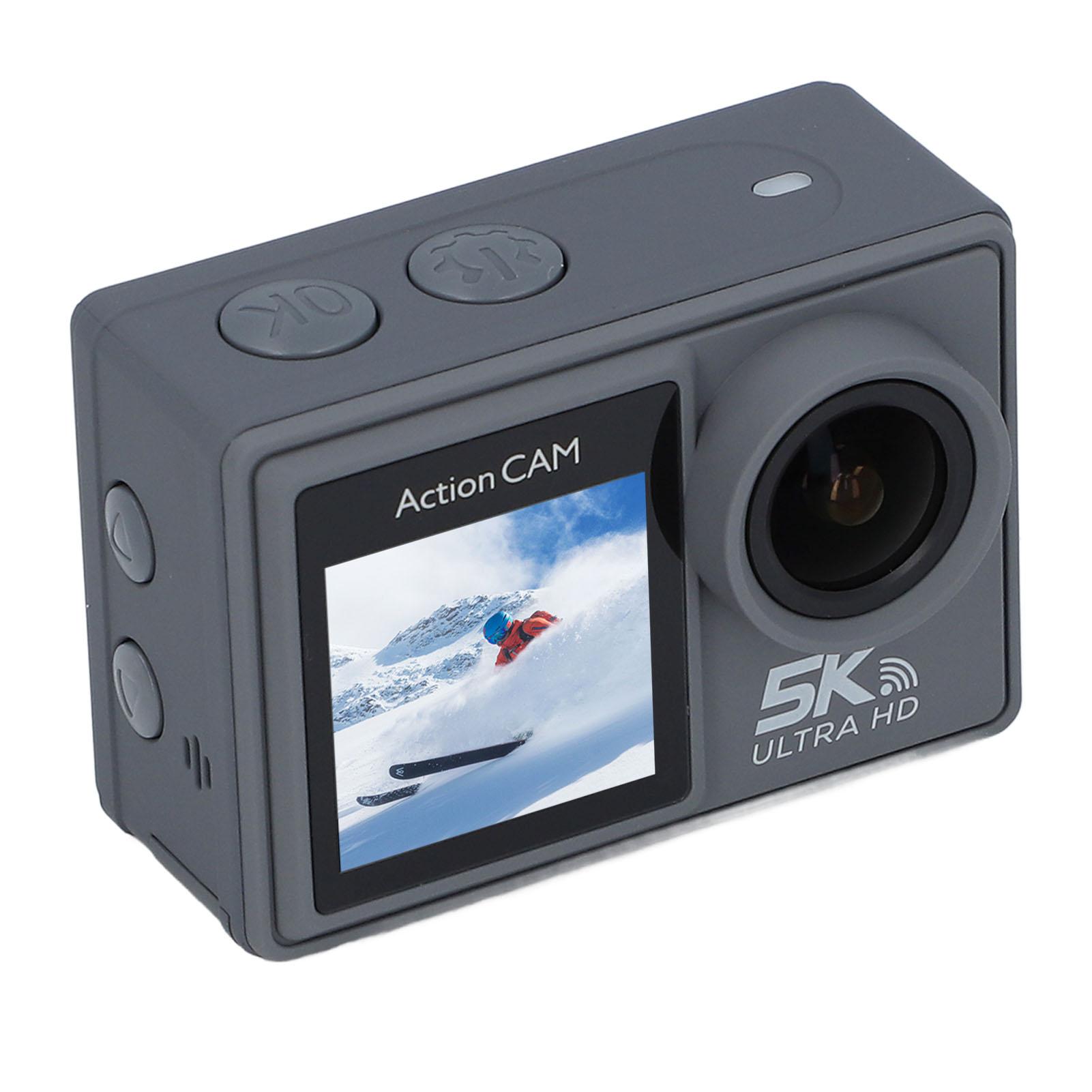 

Action Camera 5K 4K 164.0ft Depth 170 Degree Wide Angle Dual Screen Waterproof Underwater Camera EIS WiFi Camera for Vlog