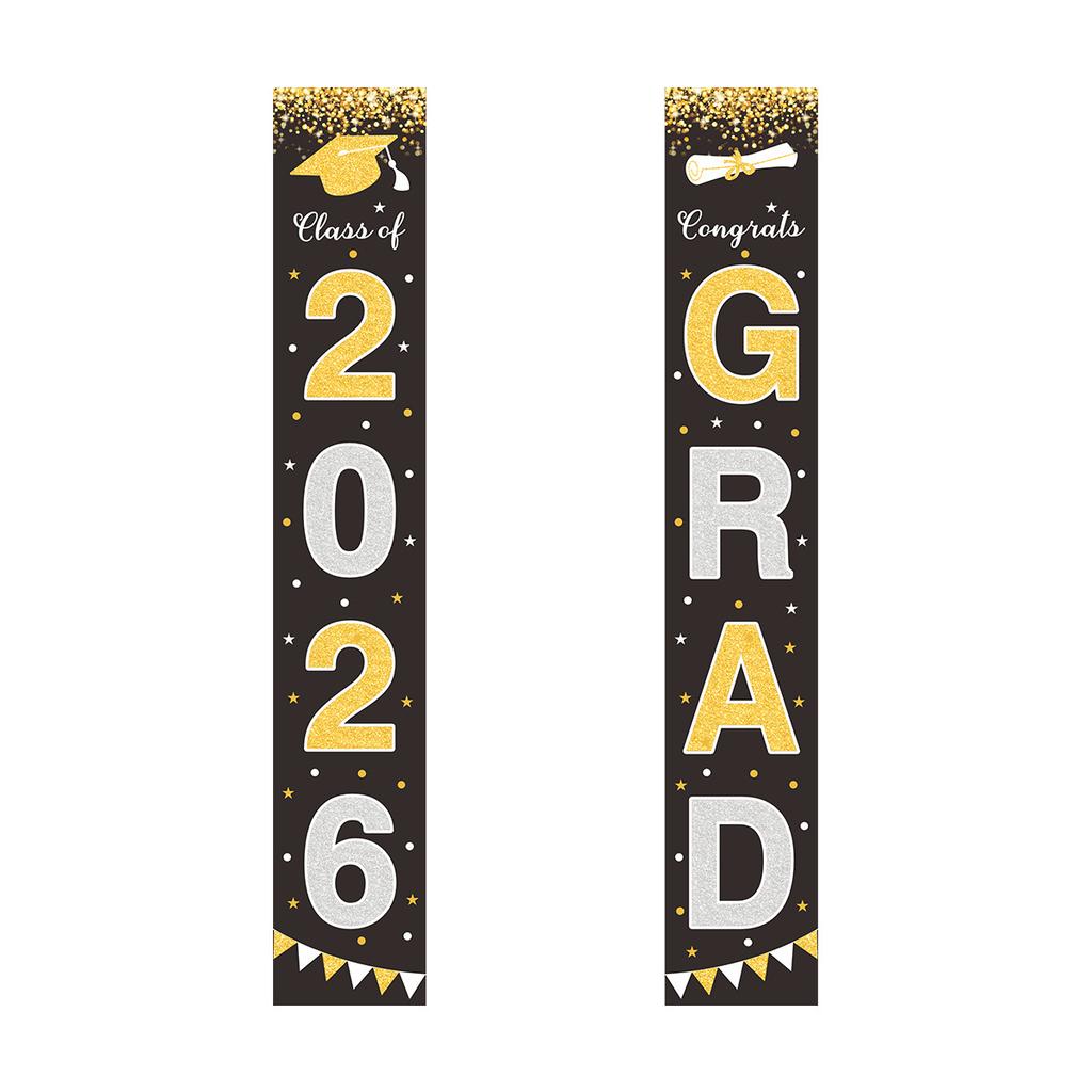 Graduation Season Theme Party Decoration Door Curtain Pendant Graduation Ceremony Arrangement Polyester Cloth Couplet