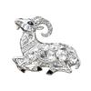 Inlaid Ram Brooch Alloy Lapel Pin Gifts Clothing Fixing Pins  Coat Scarf Decoration