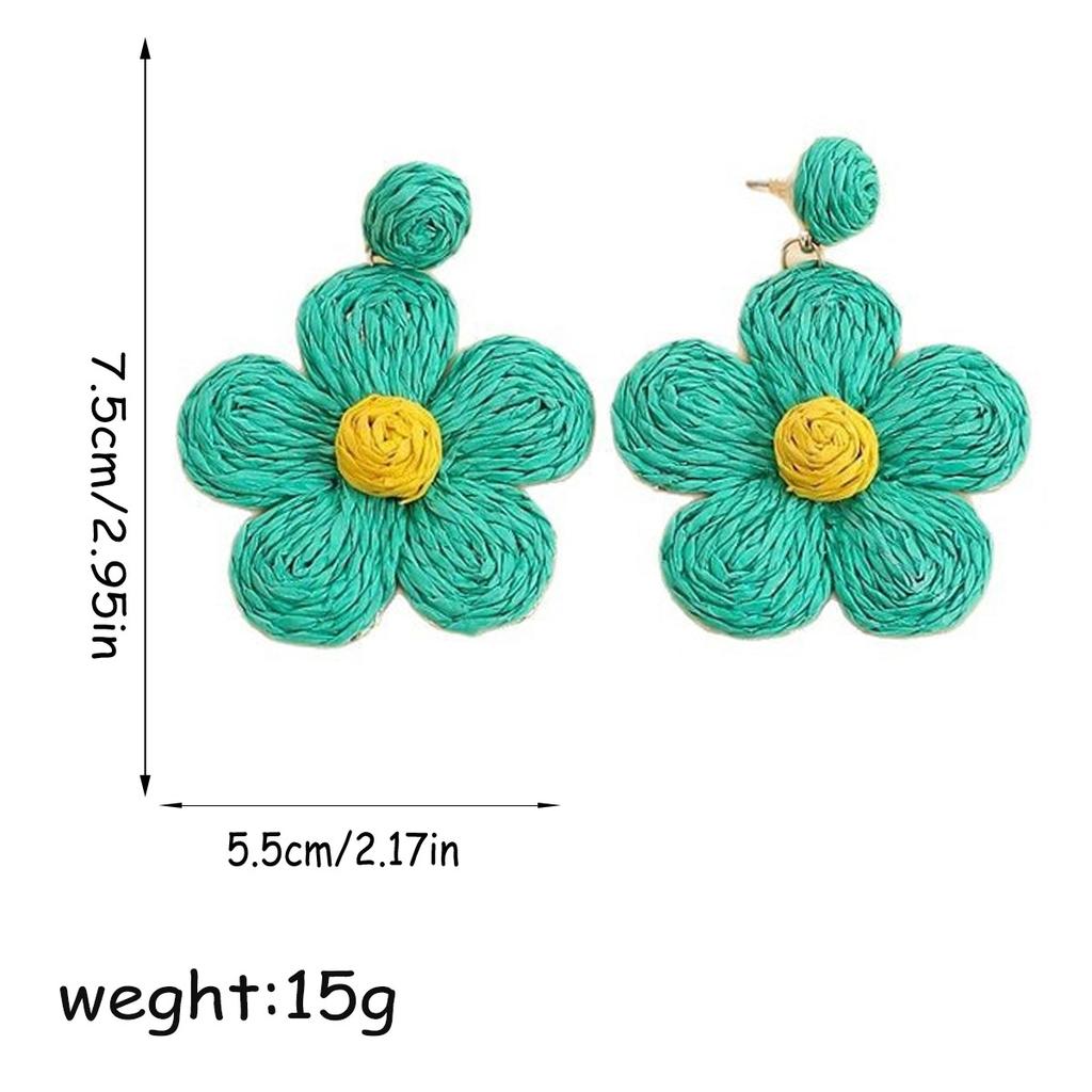 Weaving Flower Earrings For Women, Niche Flower Petals Bohemian Vacation Style Jewelry Gift