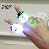 Holiday Event Raffle Gifts Christmas Light Up Rings, Glow in The Dark Party Supplies, Funny Favors for Kids Santa Snowman Tree Snowflake LED Flashing