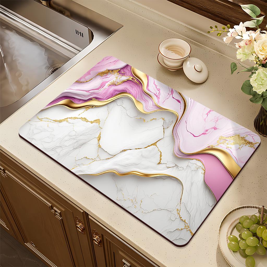 Absorbent Kitchen Diatom Mud Pad: Multi-use for Drain, Countertop, Pot Insulation, Bar Coaster, and Bowl Drying.