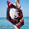 Custom Name Kaneki Ken Beach Towel - Soft, Ultra-Absorbent Microfiber, Lightweight, Perfect for Beach, Parties, Travel, Camping