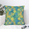 Symmetric Pink Purple Green Autism Puzzle Pillow Cover Retro Trendy Pillow Case For Sofa Home Decor Soft Cushion Cover Gift