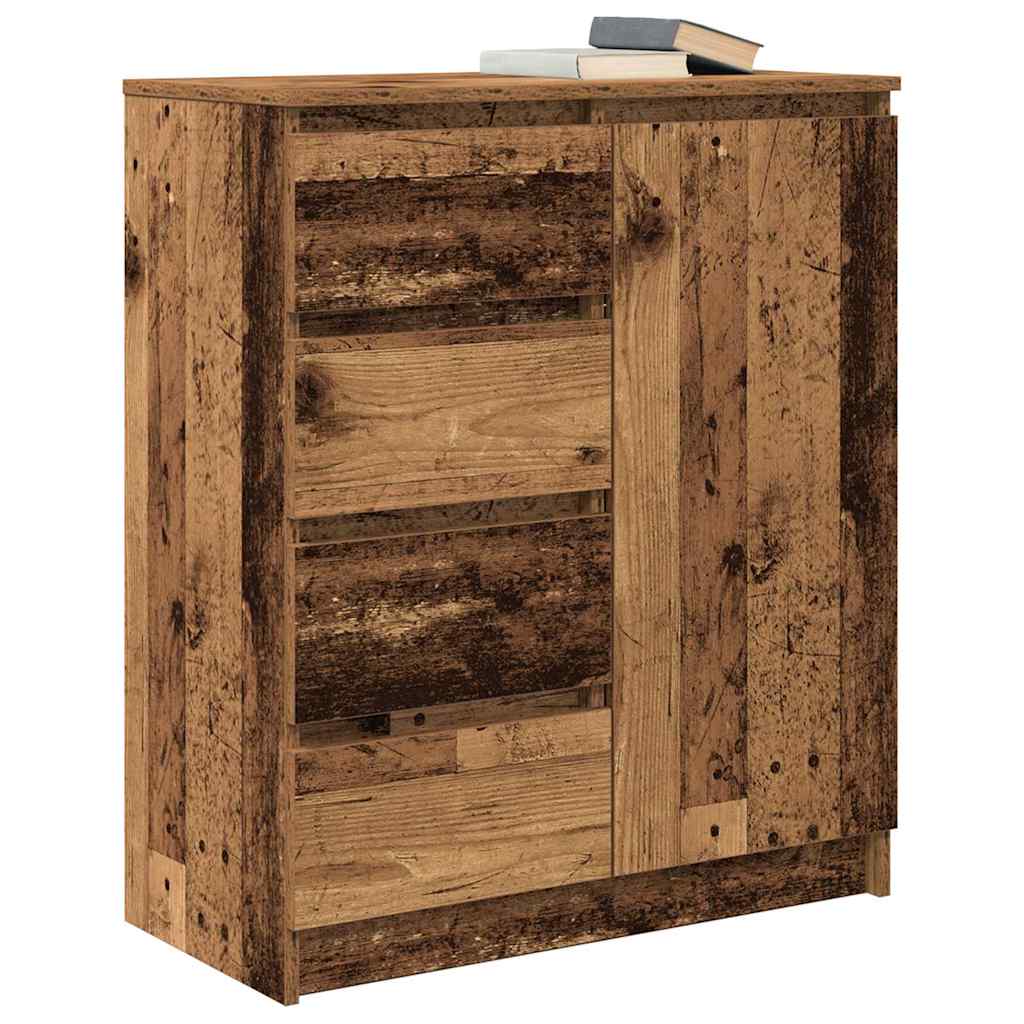 Sideboard with Drawers Vintage Wood Look 71 x 35 x 84 cm Engineered Wood