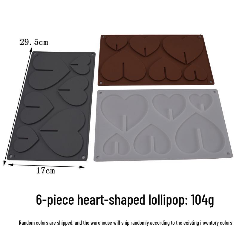 Silicone Heart & Flower Chocolate Lollipop Mold for DIY Baking & Cake Decoration
