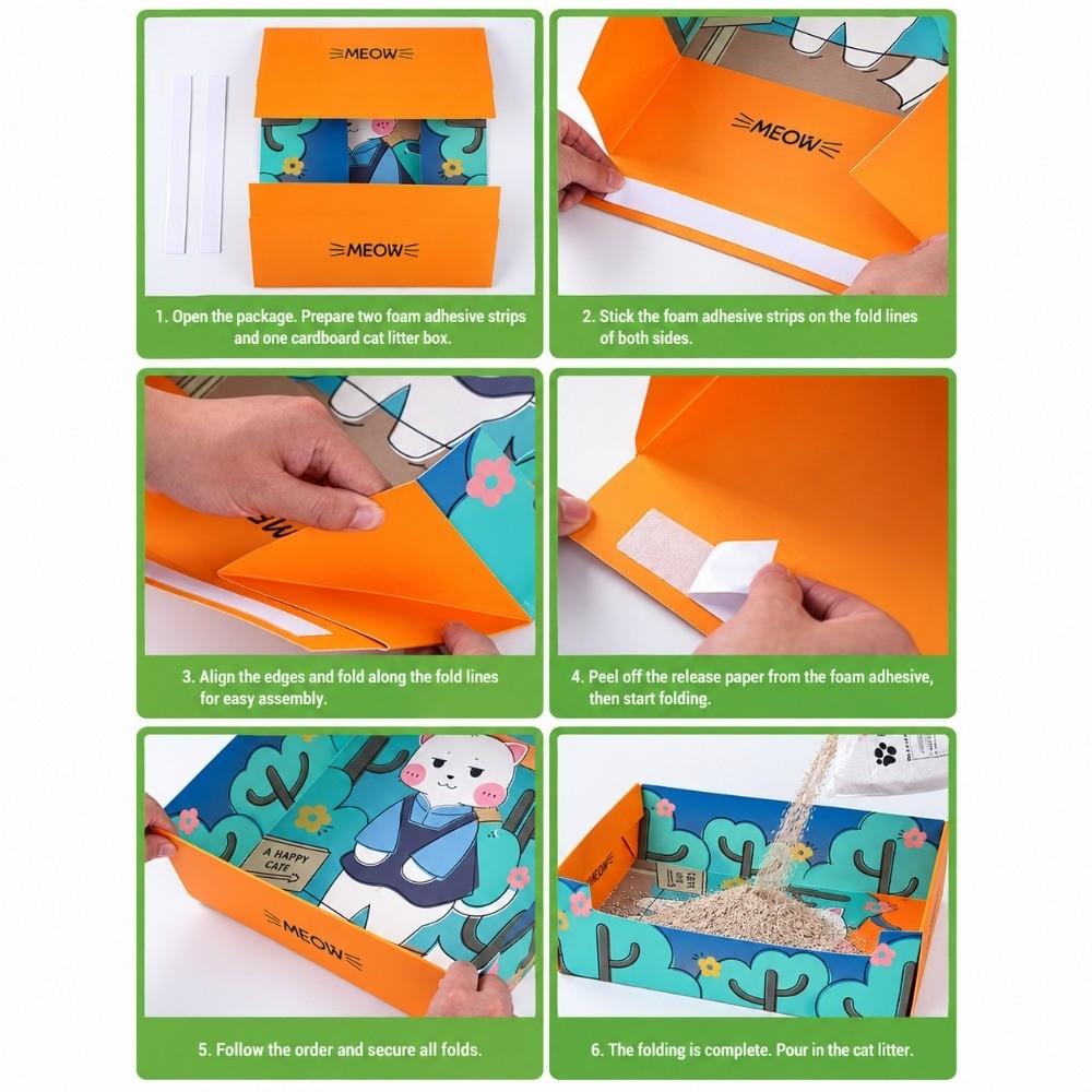 Thickened Cat Toilet Litter Tray Foldable Travel Cats Poop Toilet Outdoor