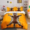 3Pcs Tiger Skin Print Bedding Set, Flat Lying Tiger Pattern Duvet Cover + 2 Pillowcases, Exquisite Bedding Decor