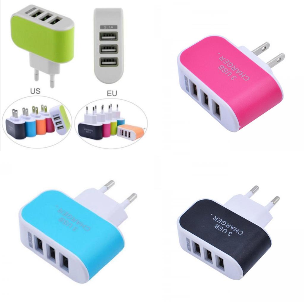 Versatile 3usb Candy Charger With Led Light For Apple Devices Travel-friendly