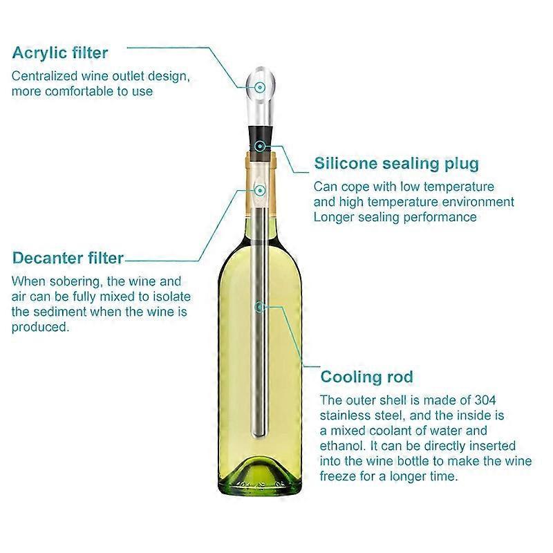 Wine Cooler,Wine Chiller With Stainless Steel Wine Pouer And Chill Rod