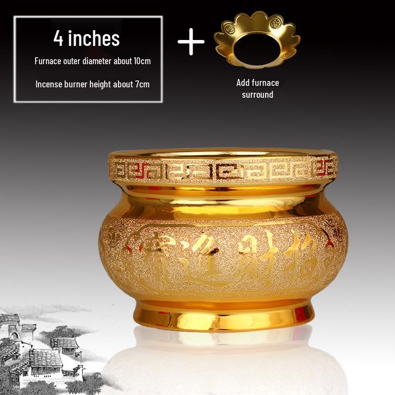 Small Ceramic Buddha Incense Burner with Golden Sand