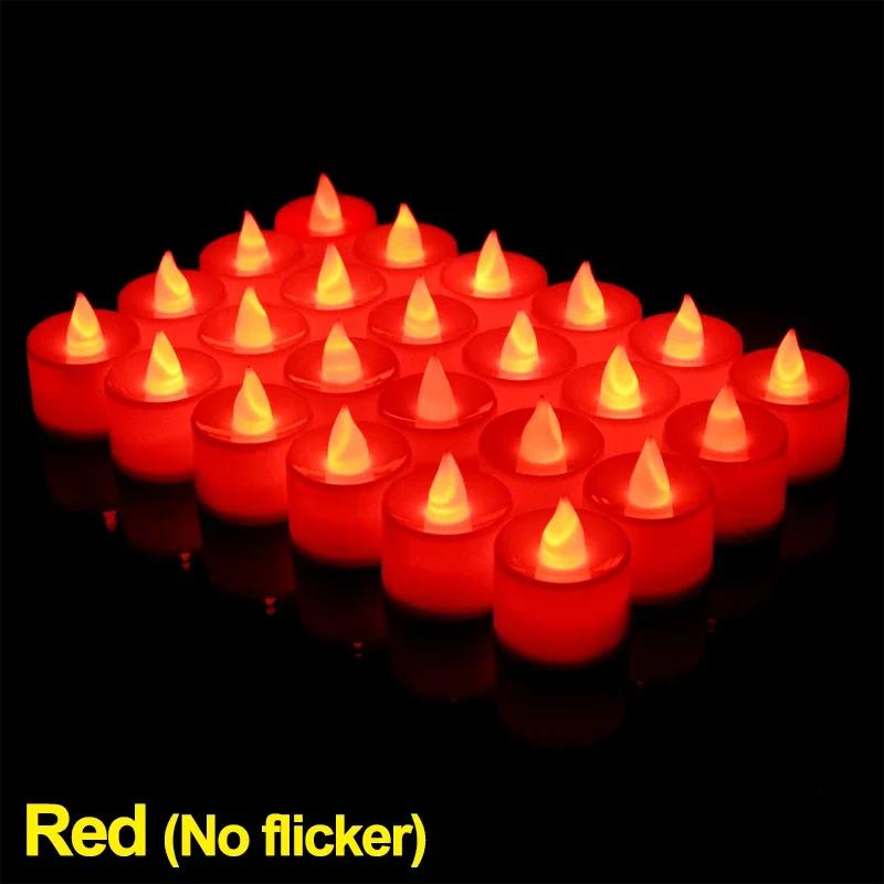 Lights Led Fake Candle Light Christmas Colored Decorative Candles 6Pcs Wedding Battery Powered Flameless Birthday Party Tea Cup
