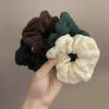 Korean Style Cream Puff Hair Tie: Retro Pleated Intestine Bun Elastic for Women