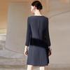 2024 Autumn Hepburn Style Black Round Neck Dress for Women: Elegant, Professional, and Perfect for Commute