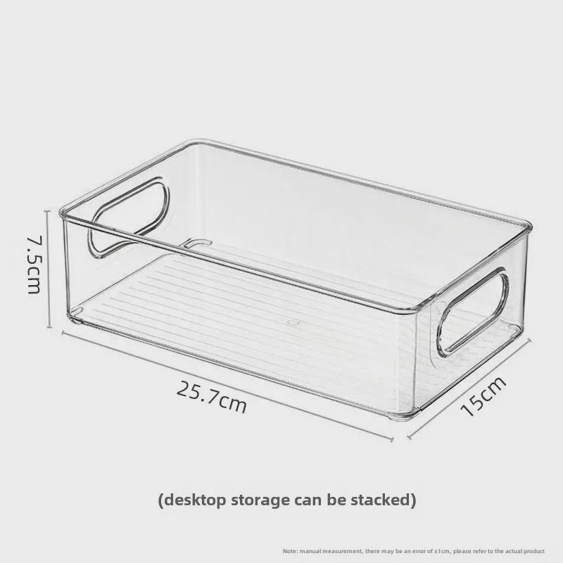 Clear PET Plastic Storage Box for Kitchen & Desktop Items