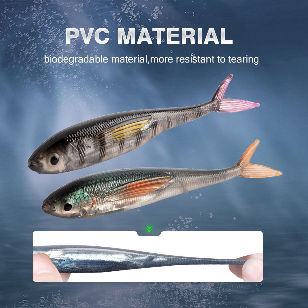 HHONOREAL 100mm 12g Floating Soft Plastic Fishing Lures Artificial Pinfish Lure with Inner Laser Color