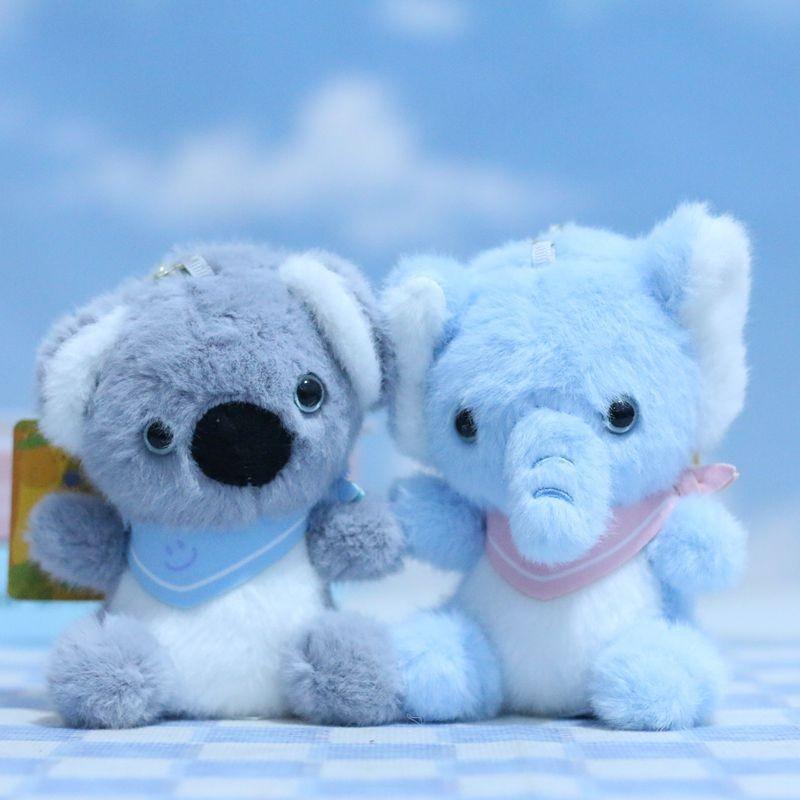 Adorable Plush Elephant And Koala Keychain Soft Toy Cute Animal Doll For Bags