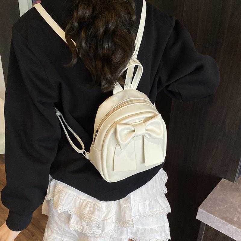 Cute Simple Bow Small Bag 2025 Summer New Design Small Backpack Fashionable Foreign Versatile Backpack