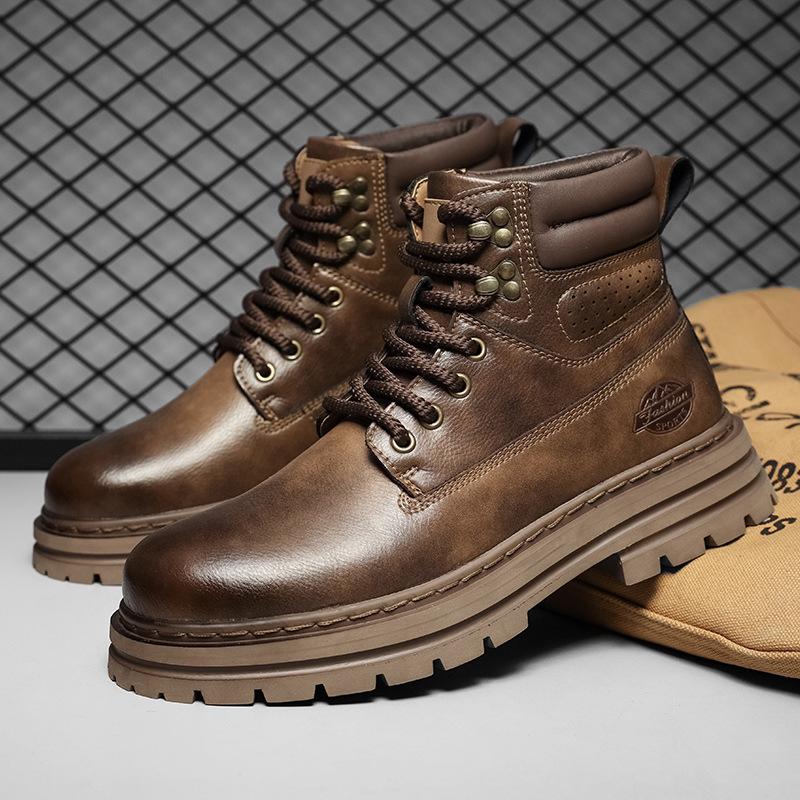 

Large size independent station hot-selling Martin boots autumn leather cotton thickened high-top tooling boots 45