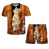 Neonati maschi Abbigliamento Animali gatto 3D T-shirt Set Estate Bambini Abbigliamento casual Set di cartoni animati per ragazzi Ragazze 1-14 anni Vestito per bambini