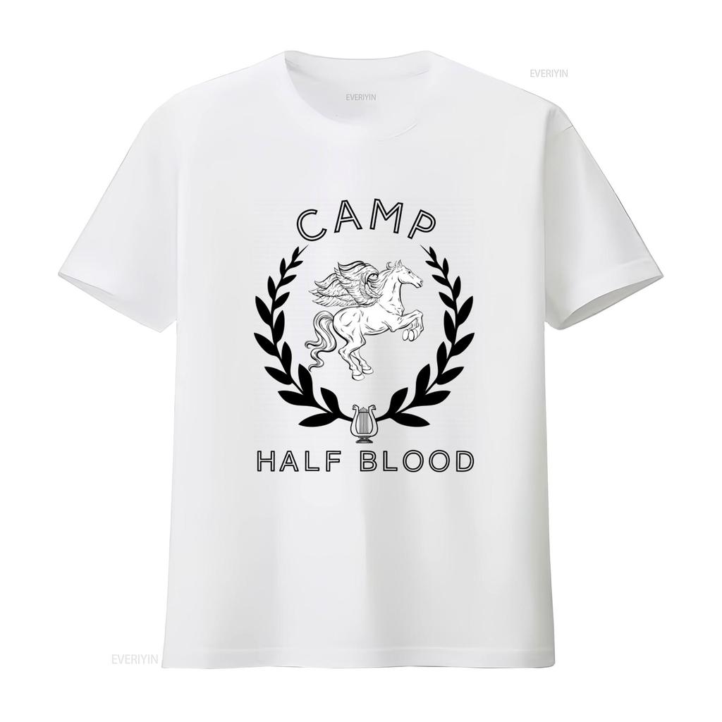 Camp Half Blood T Shirt Percy Jackson Olympians with Mythical Winged Horse Design vintage Washed Stretched Unisex Versatile