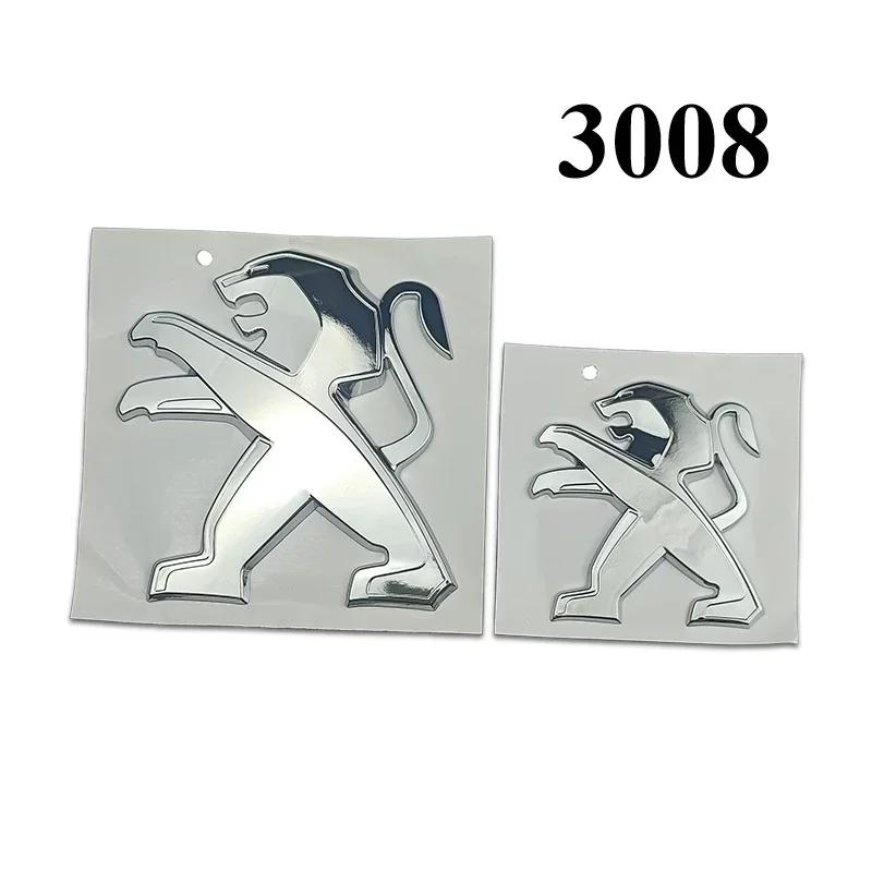 ABS Lion Shape Car Front Rear Logo Stickers Badge for Peugeot 2008 3008 2021N 2022 2023 Auto Hood Emblem Trunk Decals Accessories