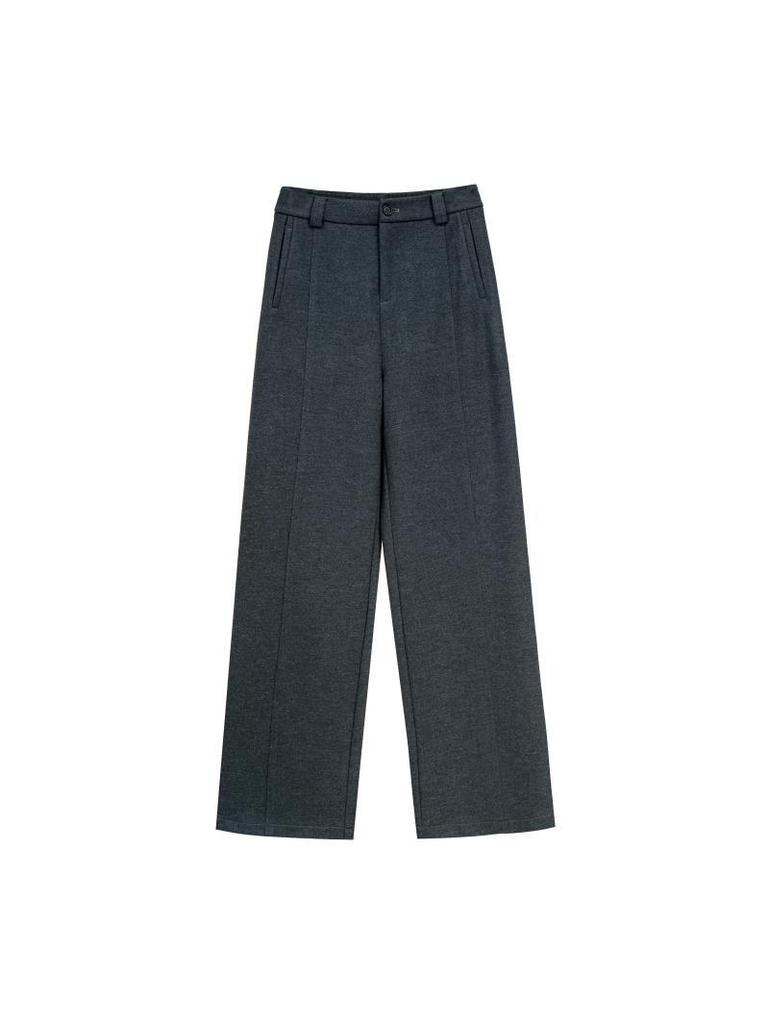 [Wool Blended Pants] Customized Weaving and Dyeing Two-color High-end Elastic Waist 1116 Winter New Straight-leg Pants