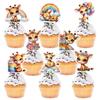 Animal Card Theme Insertion Plugin Decor With Giraffe And Rainbow For Birthday