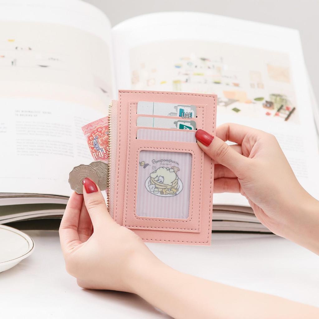 2023 Korean Style Women's Slim Wallet: Short, Simple Coin Purse with Zippered Card Holder