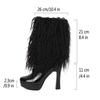 Supply Autumn and Winter Stiletto Thick-soled Large Size Round Head Thick-soled Medium Boots