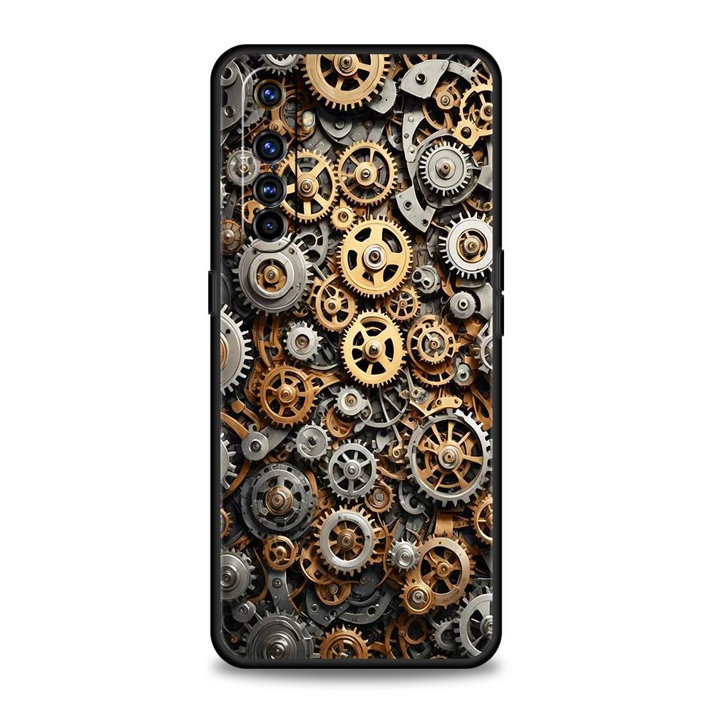 

Soft TPU For Realme 11 10 9 Pro Plus GT2 GT3 GT5 C21 C25 C35 C53 C55 C67 Pro 5G Shockproof Phone Case Mechanical Gear Pattern Realme C53 4G