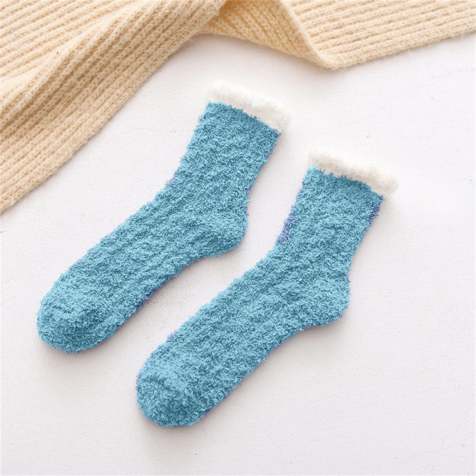 

Нечеткие носки для женщин, теплые мягкие носки, толстые уютные плюшевые носки, зимние носки для женщин One Size синий