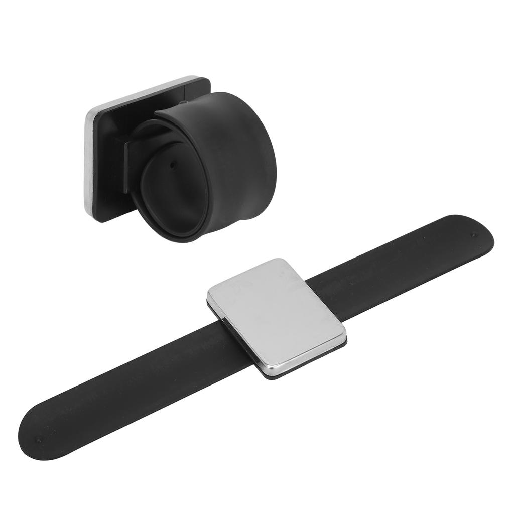 Magnetic Makeup Mixing Palett Bracelet Silicone Cosmetic Applicator Wrist Strap Rectangle Black
