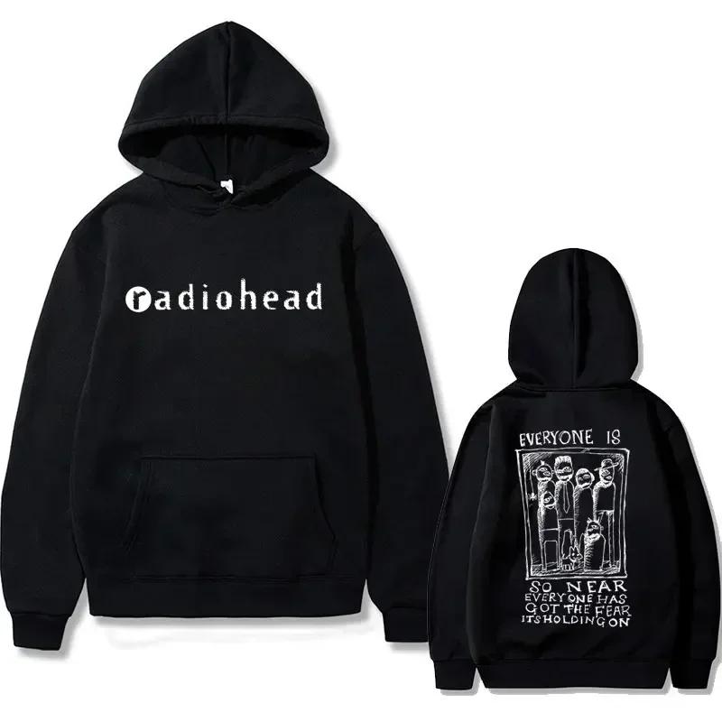 Осень Зима Британский Рок Radiohead Свитшот с принтом Мужская и Женская Мода Ретро Свитшот Готический Свитшот S