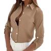 Women's Long-Sleeve Slimming Shirt: Formal OL V-Neck Top