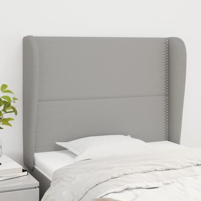 VidaXL Headboard with Ears Light Grey 93x23x118-128 Cm Fabric3117798