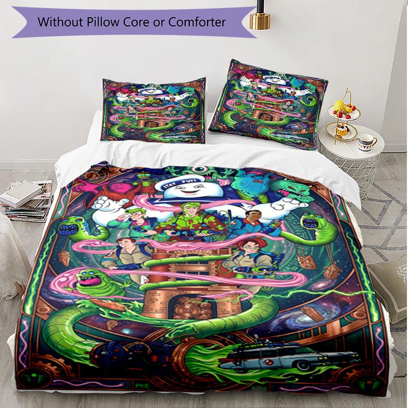 3pcs Duvet Cover Set (1*Duvet Cover + 2*Pillowcase, Without Core), Ghostbusters Print Soft All‑Season Bedding Set, Home Bedroom Decor Gift