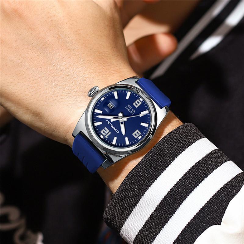 Herrenmode Sportuhr Wasserdicht Leuchtend Damen Quarz Armbanduhr Mehrfarbiges Zifferblatt Kalender Armbanduhr