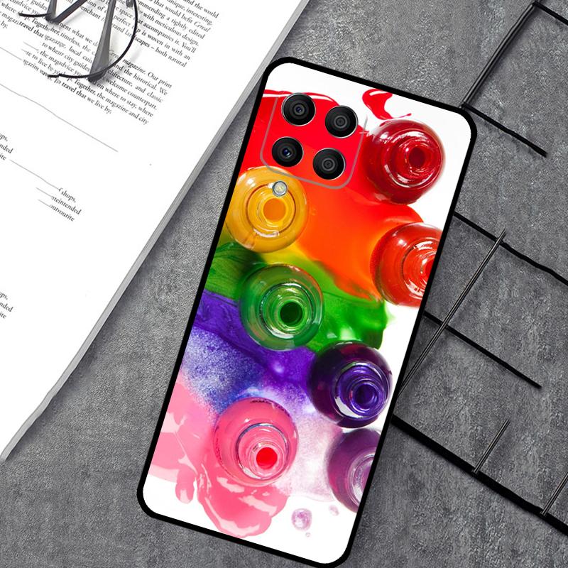 Beautiful Nail Polish Enamel Color Case For Samsung Galaxy M14 M12 M11 M13 M15 M06 M16 M36 M56 M31 M53 M32 M52 M35 M55 M34 M54