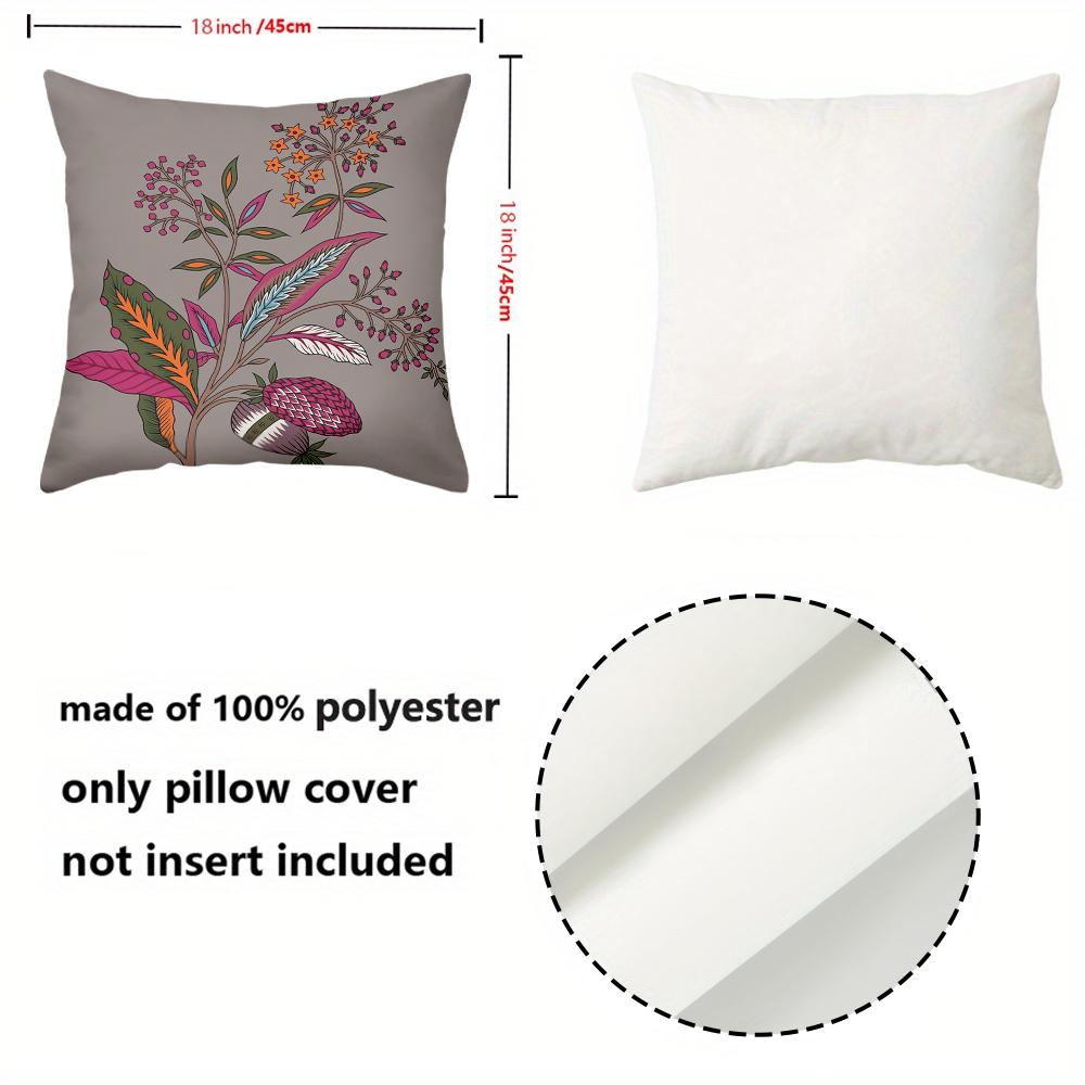 1 Pieces -2D Flat Printing Floral Patterned Cushion Pillow Decor Polyester Pillowcase Sofa Decorative Cushion Cover