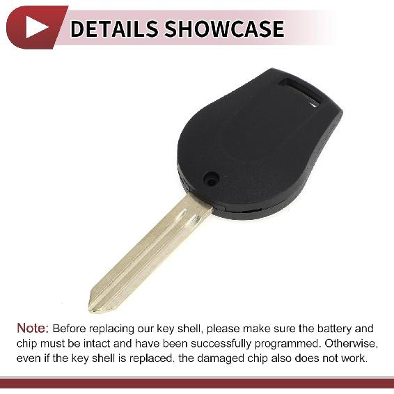 4 Buttons Key Shell Case CWTWB1U75/CWTWB1U816 for Nissan Sentra 2012-2016 for Nissan Versa 2013-2015 Keyless Entry Remote Key Fob Replacement Case