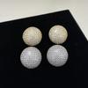 Retro Luxury Zircon Round Earrings Elegant Fashion Jewelry for Women