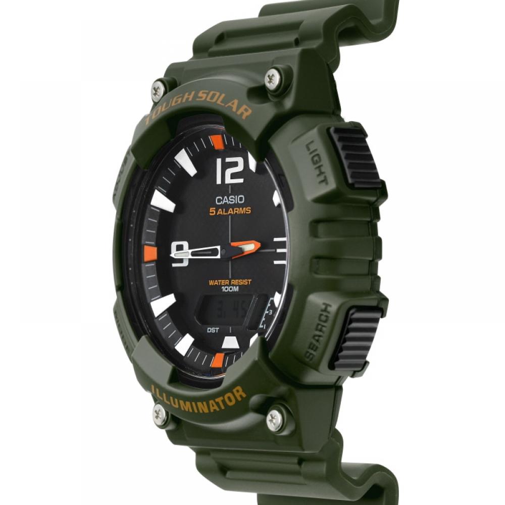 Casio Aq S810w 3avdf  Aq S810w 3a  Analog Digital SportS Soldier Solar Men S Pu Watch