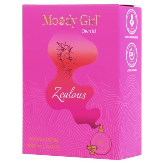 Moody Girl Long Luxury Perfume for Women I Zealous Perfume, 100 Ml with Chic Glitter Pouch Combo