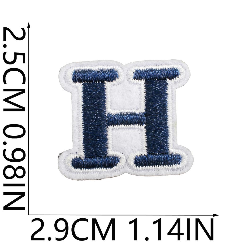 Mini Pegatina de Tela Bordada con Alfabeto Inglés Tamaño Pequeño DIY para Bolso Cambiante Parche Decorativo Pegatina Etiqueta Bordada por Computadora Número