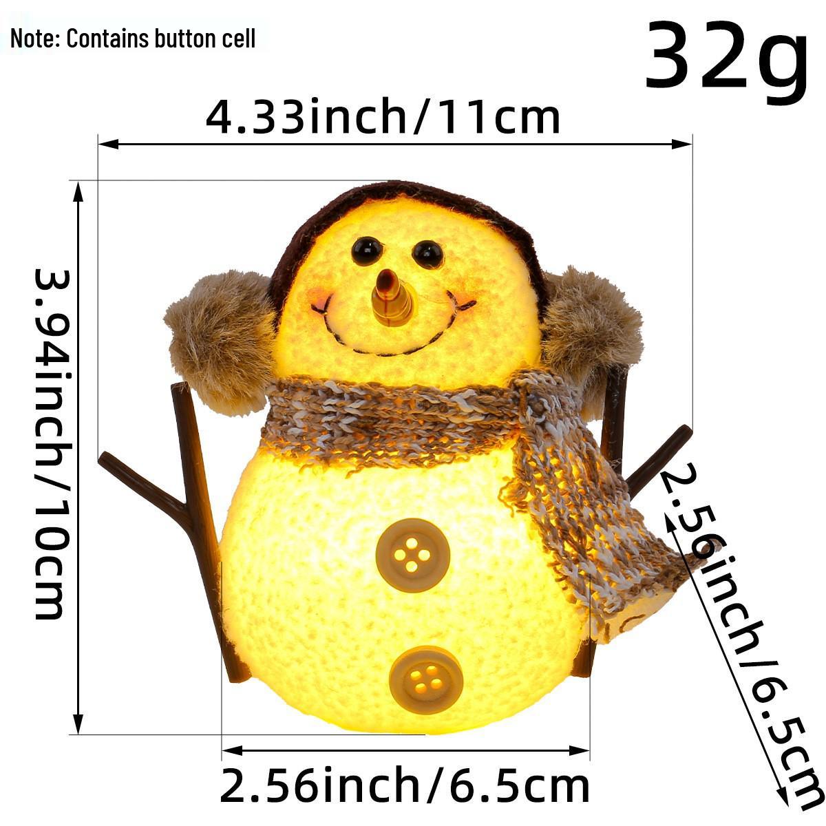 

Рождественское украшение «Светящийся снеговик» с клетчатым шарфом - Детский подарок