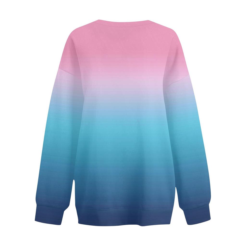 Women's Autumn And Winter Round Neck Long Sleeve Top Printed Casual Sweatshirt