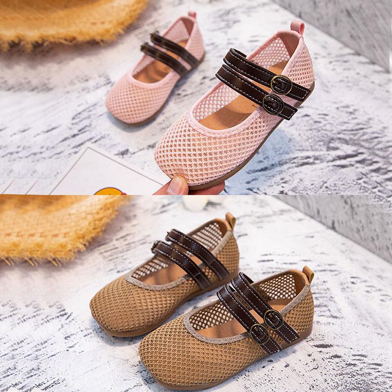 Children's Shoes Korean Girl Princess Shoes Breathable Hollow Net Sandals Children 1-2 Years Old Soft Sole Toddler Shoes