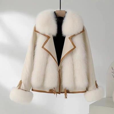 Winter New Imitation Suede, Imitation Fox Fur, Women's Fashion Down Cotton Clothes, Short Models - 0 Years Old