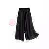 Black Double Layer Wide Leg Chiffon Pants - Ancient Style Dancewear for Spring, Summer, Autumn